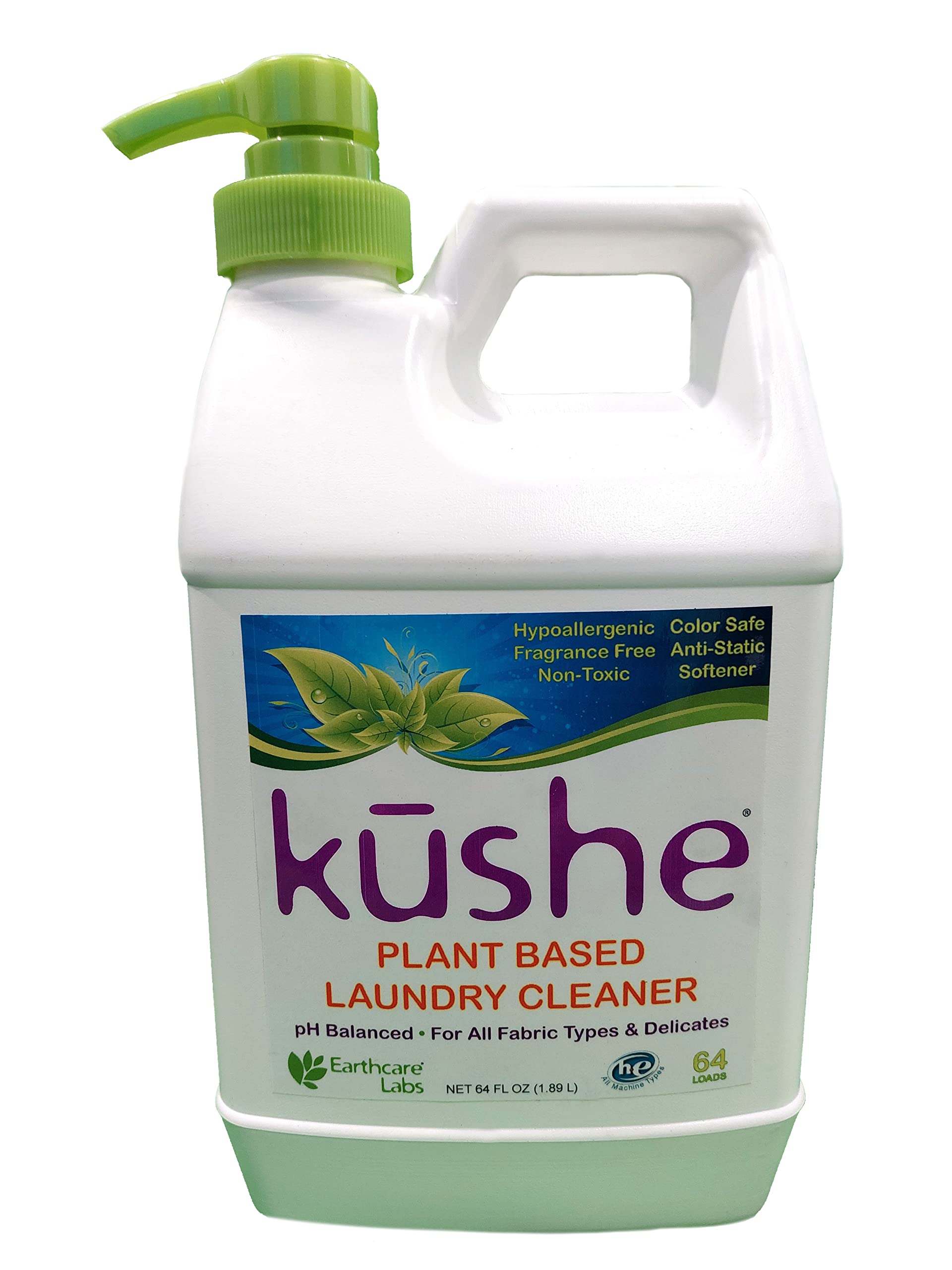 K?SHE Plant-Based Liquid Laundry Cleaner, Delicates, Anti-Static, Softener, Sensitive Skin | 64 Fl Oz