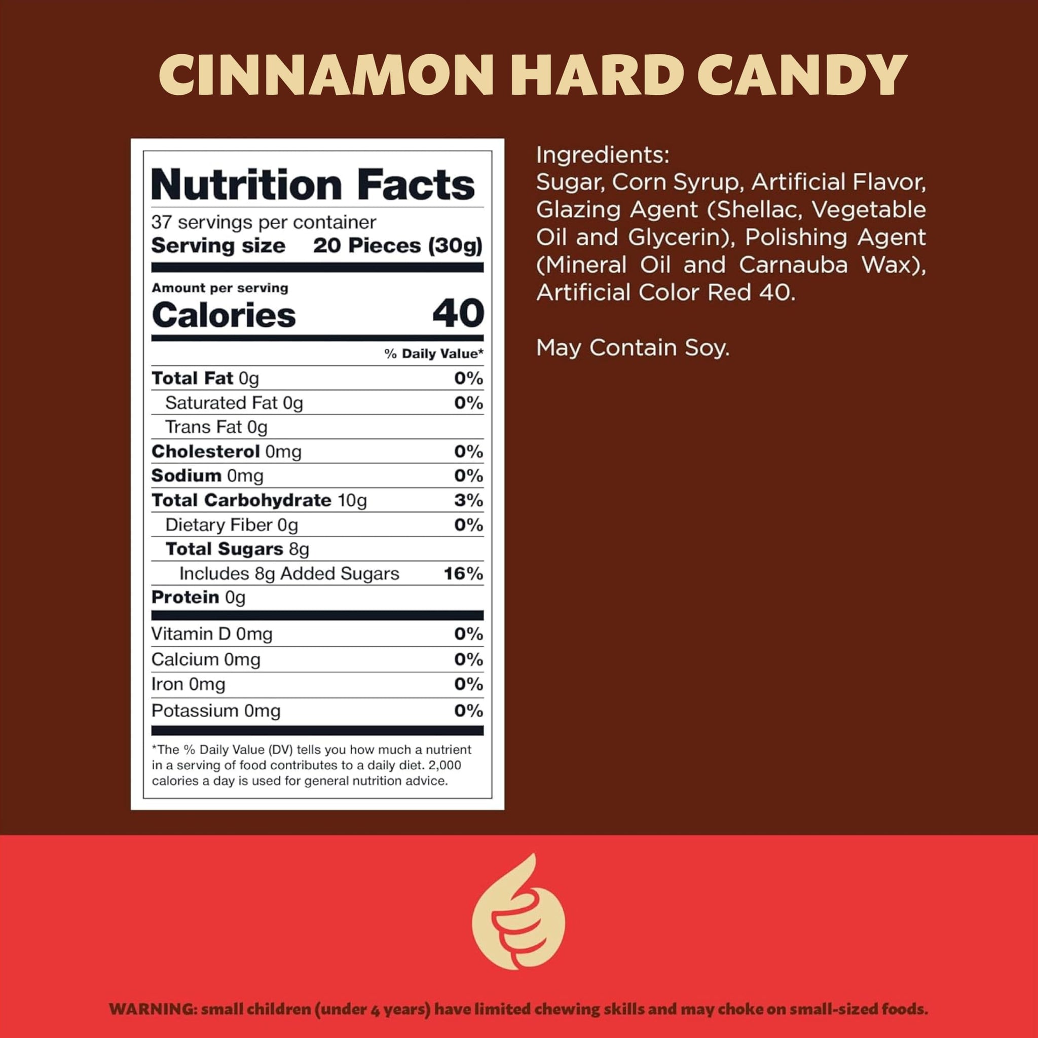 Cinnamon Hard Candy | 1-Pound Bag | Classic Cinnamon Candy Bits for Baking, Decorating, Gifting, and Snacking | Spicy Nostalgic Sweets | Fiery Red