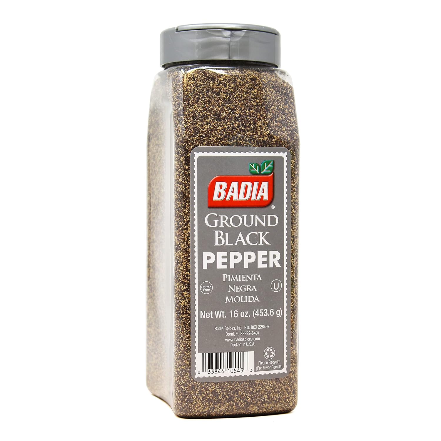 Badia Ground Black Pepper, 16 oz - Pure, Bold & Aromatic Spice for Cooking, Grilling & Seasoning