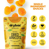 Drybox Dried Turkish Apricots No Sugar Added, Unsweetened Non-GMO | Dry Apricot Snacks | All Natural Mediterranean Dried Fruit Resealable 1 lb per