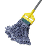 Rubbermaid Commercial D252BLU Super Stitch Blend Mop Head, Medium, Cotton/Synthetic, Blue, 6/Carton