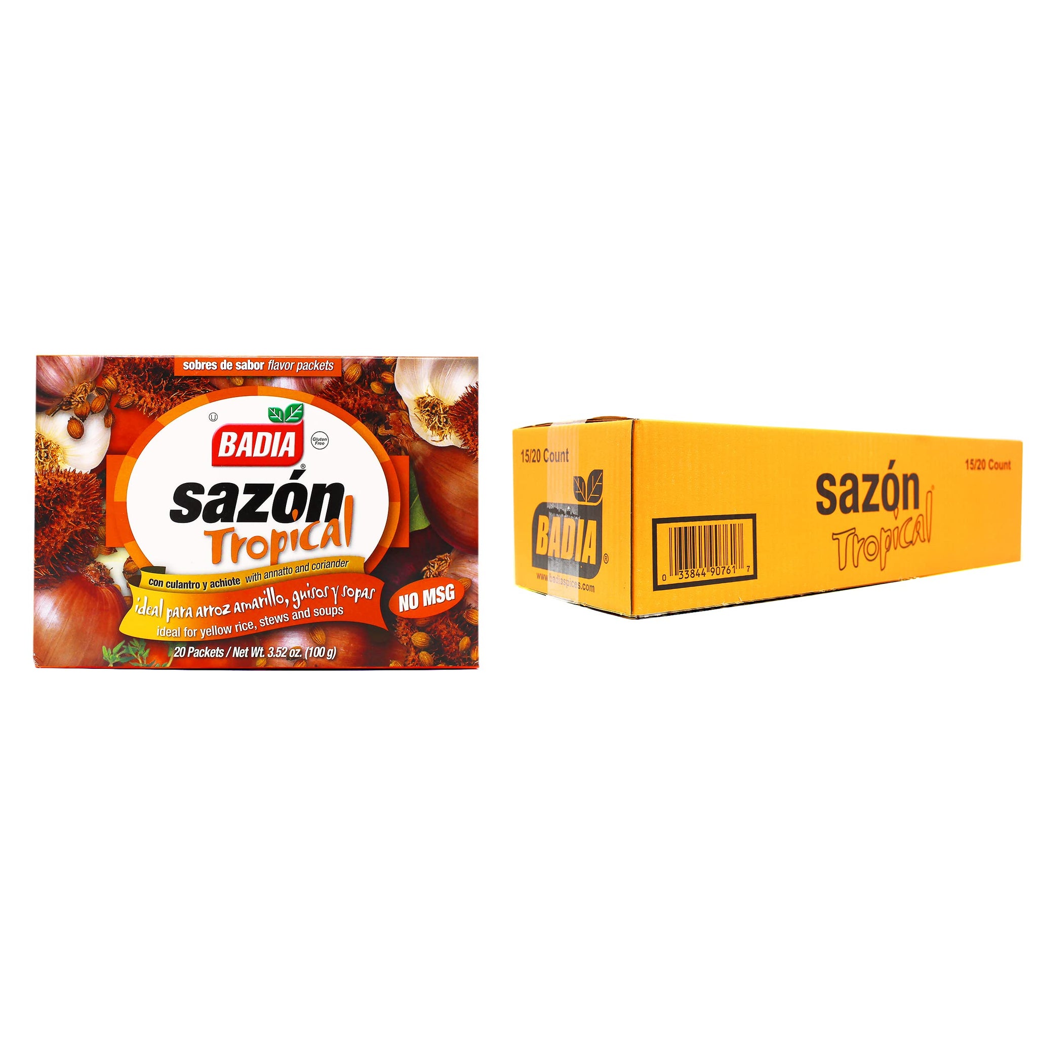 Badia Sazon Tropical with Annatto and Coriander, 3.52 Ounce (Pack of 15)
