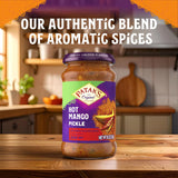 Patak’s Hot Mango Pickle - Authentic Indian Relish w/Mango Chunks, Mustard Seeds & Aromatic Spices - Perfect for Sandwiches, Salads & Cold Meats