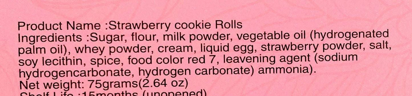 Toko Strawberry Cookie Rolls 2.64 Oz(2 Pack)