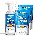 Truly Free Natural Glass Cleaner Kit - Removes Dirt & Debris for Sparkling Clean Windows & Glass Surfaces at Home, Office & Garage, Includes 16 oz