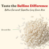 Bellino Carnaroli Superfino Long Grain White Rice, 16oz (Pack of 12) Creamy Italian Carnaroli Rice for Risotto, Paella, Arancini, Salad, Pudding - Non-GMO, Gluten-Free - Vacuum Sealed - Stays Al Dente