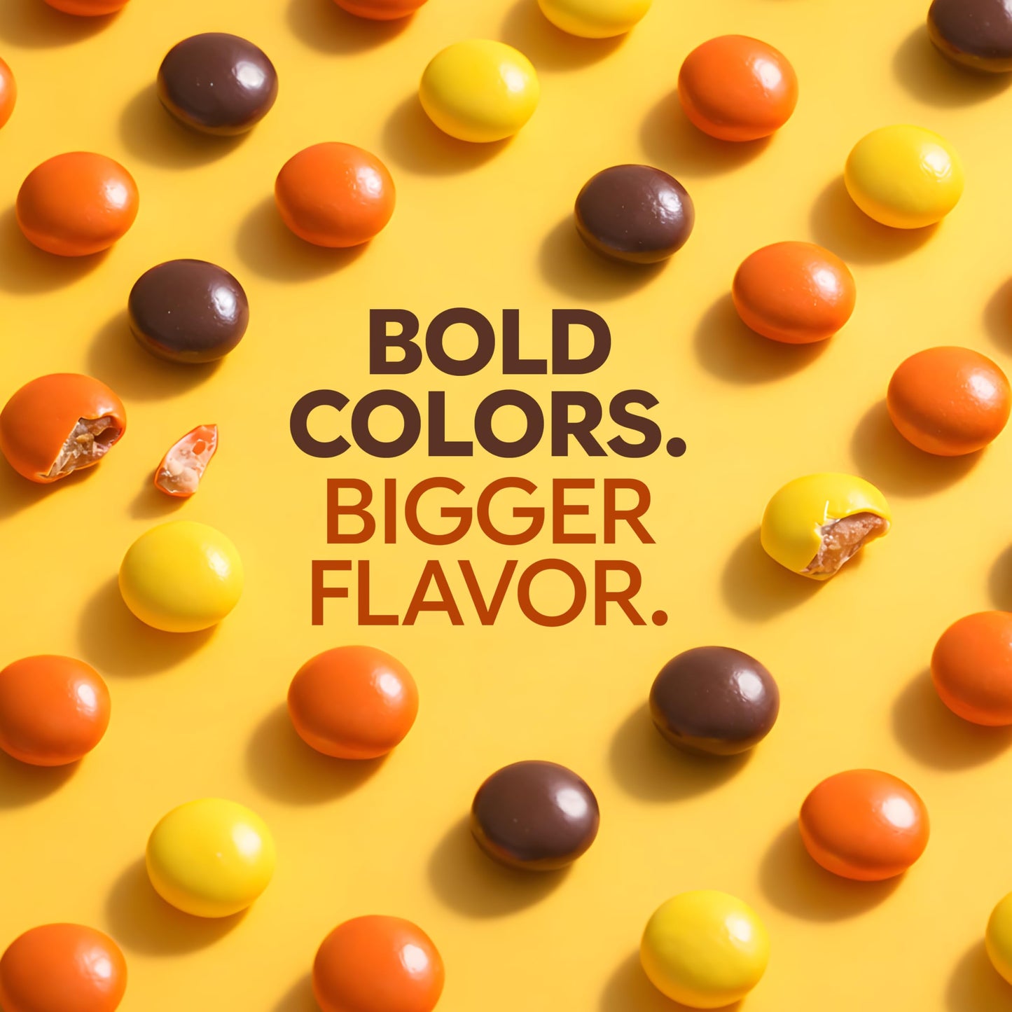 Candy Coated Peanut Butter chocolate bites 10oz Bag with Peanut Butter Center and Crisp Candy Shell, Orange Yellow Brown Candy Pieces for Party