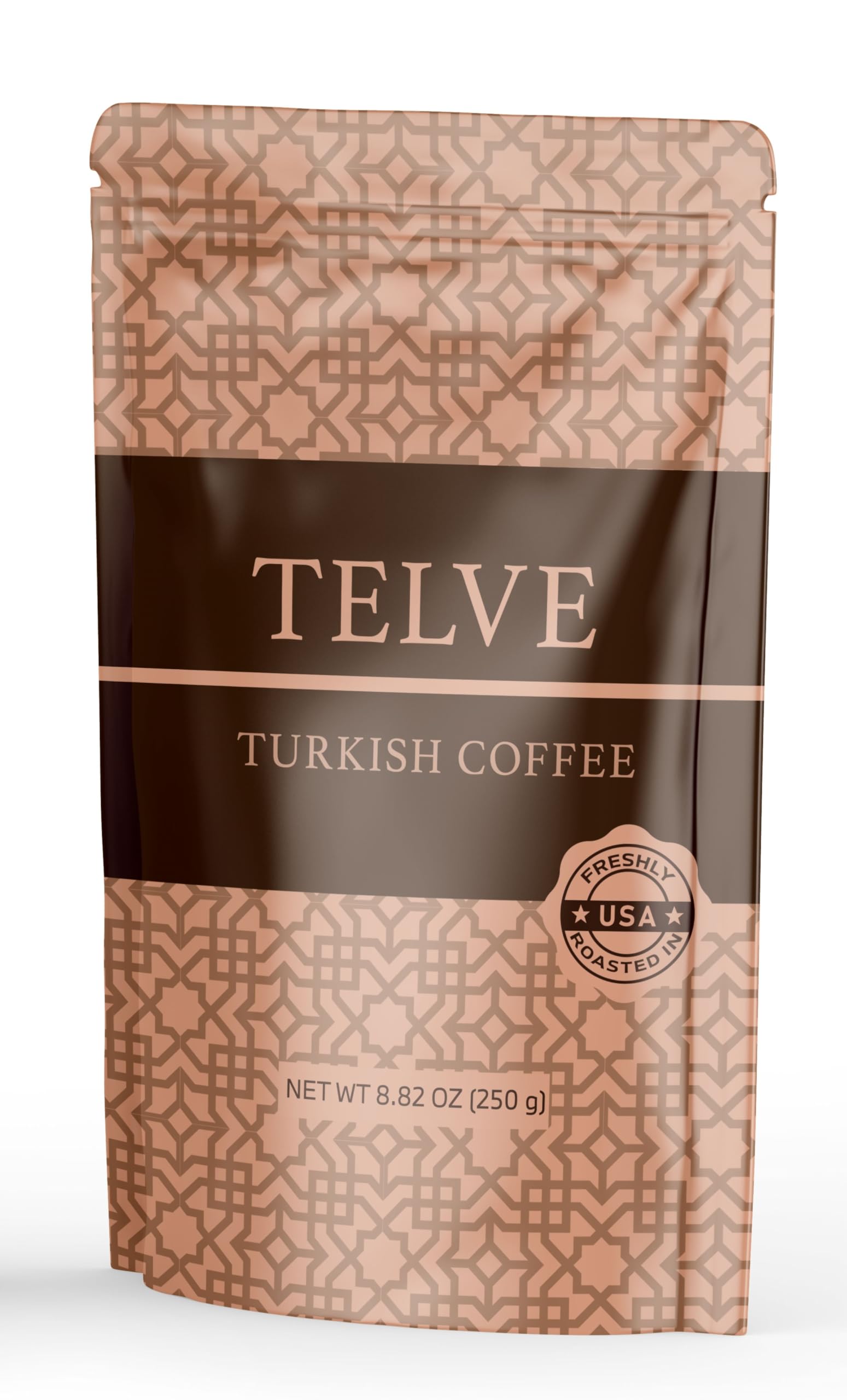 Telve Turkish Coffee, Premium Ground Arabica Beans, Fresh USA Roasted, (8.82 oz / 250 g)