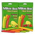 Mike and Ike Filled Licorice Ropes, Assorted Fruit Flavors, Soft and Chewy Candy with Filled Center, 2 Pack