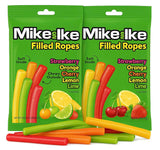 Mike and Ike Filled Licorice Ropes, Assorted Fruit Flavors, Soft and Chewy Candy with Filled Center, 2 Pack