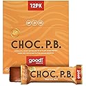 good! Snacks Chocolate Peanut Butter Vegan Protein Bar, Soy & Gluten Free, Plant Based, Low Sugar, 15g Clean Protein, Natural Healthy Snack, Kosher
