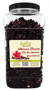 Dried Hibiscus Flower 1.5 lb | Flor De Jamaica & Dried Sorrel | Tea, Jamaican Sorrel Drink, Herbal Beverages | Resealable USA Packed Container |