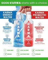Karma Energy Drink - 12 Pack, Orange Mango Caffeinated Water with Cognizin® Nootropics, Vitamins & Immune Support, Low Calorie