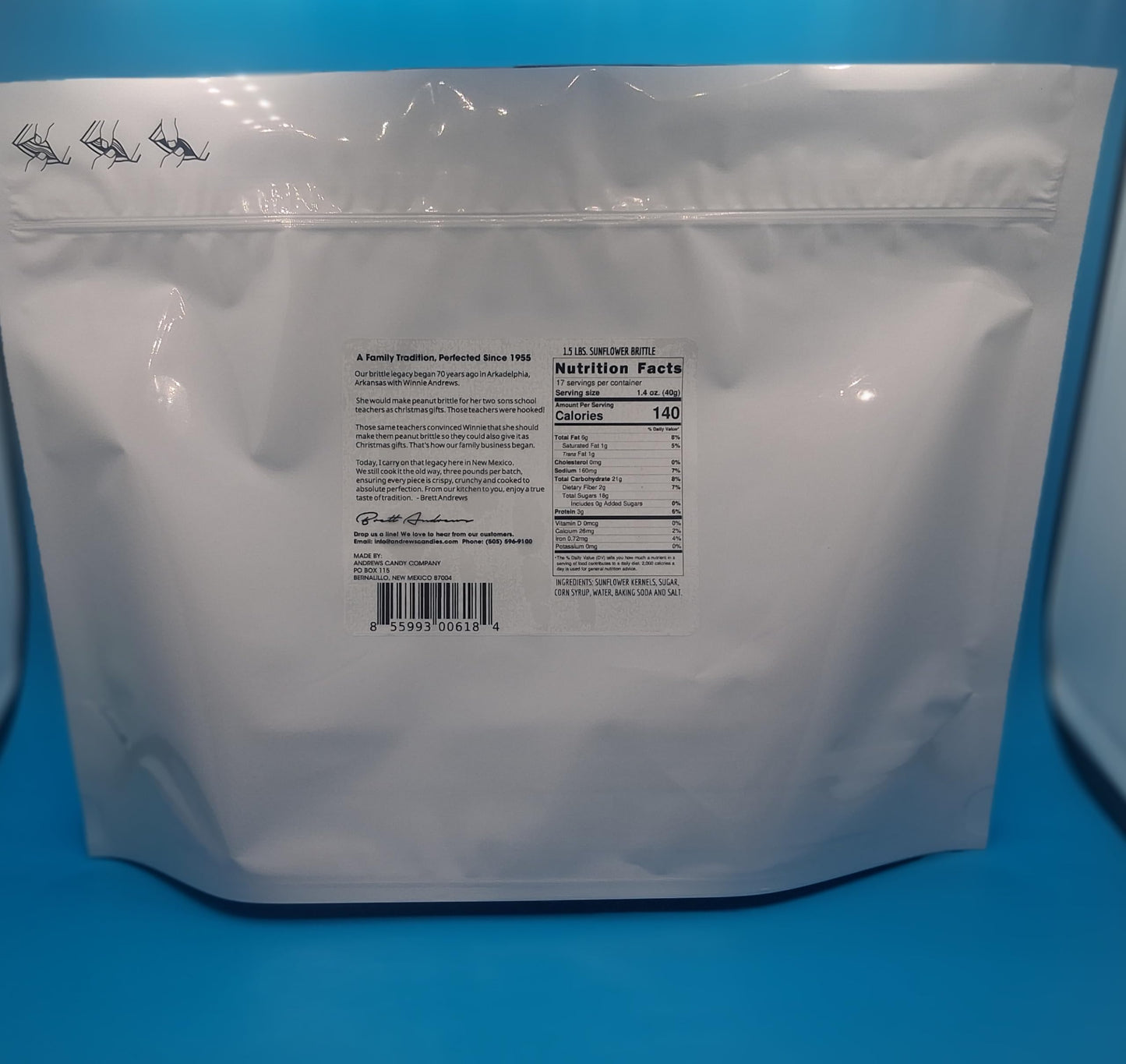 Andrews Candy Company, Sunflower Brittle, 1.5 lb