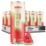 BUM Sugar-Free Energy Drink, Watermelon - Lightly Carbonated & No Artificial Colors, Natural Caffeine & Citicoline for Energy & Focus, Brain Boost