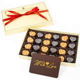 Le Chocolatier Gourmet "With Love" Chocolate Truffle Gift Box for Valentine's Day - (Dairy, Assorted) (24 Piece Box)