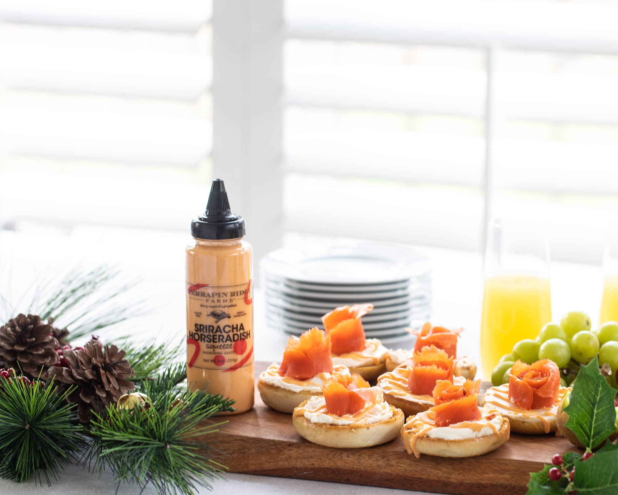 Terrapin Ridge Farms Sriracha Horseradish Garnishing Sauce - Bold & Spicy Flavor - Gluten-Free, Keto Friendly - 8.5 oz, 1-Pack
