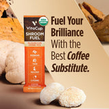 VitaCup Shroom Fuel, Mushroom Based Instant Coffee Alternative Packets, Mushroom Coffee Substitute w/Cacao, Cinnamon, Chaga, Lions Mane, & Maca