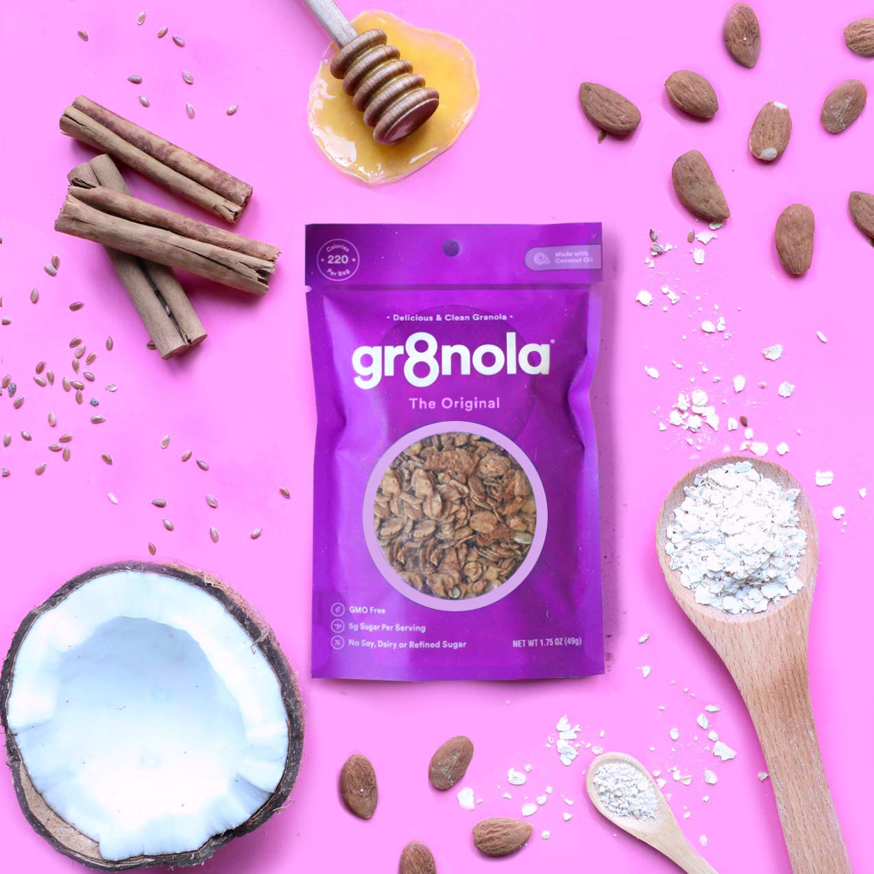 gr8nola VARIETY 12 PACK - Sampler Pack of 6 Flavors (2 Bags Each) - Healthy, Low Sugar Granola Cereal Snacks - Made with Superfoods - Soy Free, Dairy