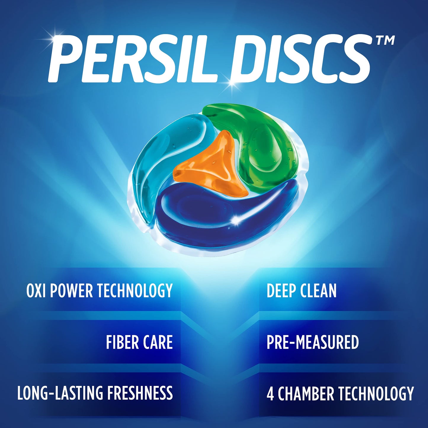Persil ProClean Discs Laundry Detergent Pacs, Oxi, High Efficiency (HE) Compatible, Laundry Soap, 15 Count