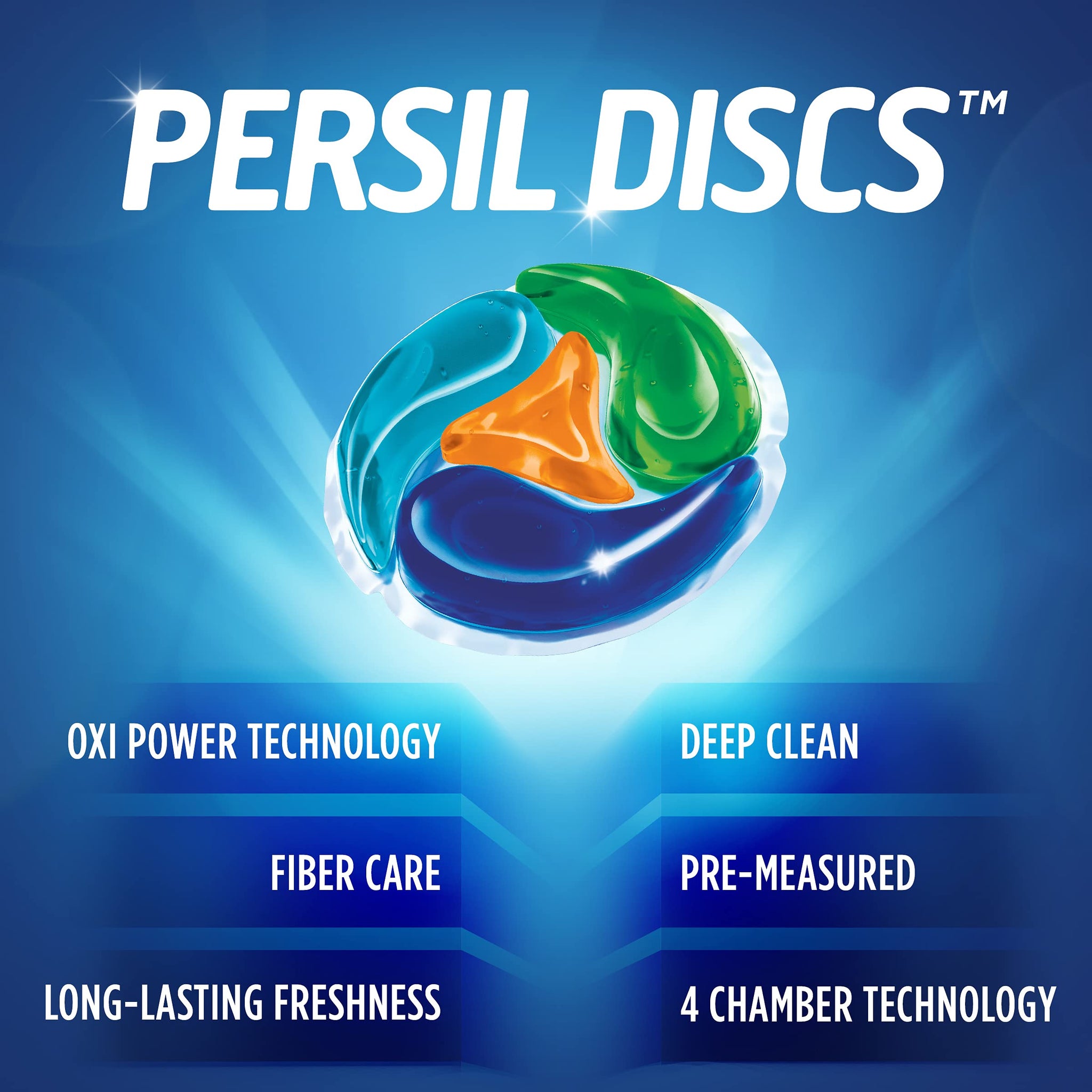 Persil ProClean Discs Laundry Detergent Pacs, Oxi, High Efficiency (HE) Compatible, Laundry Soap, 15 Count