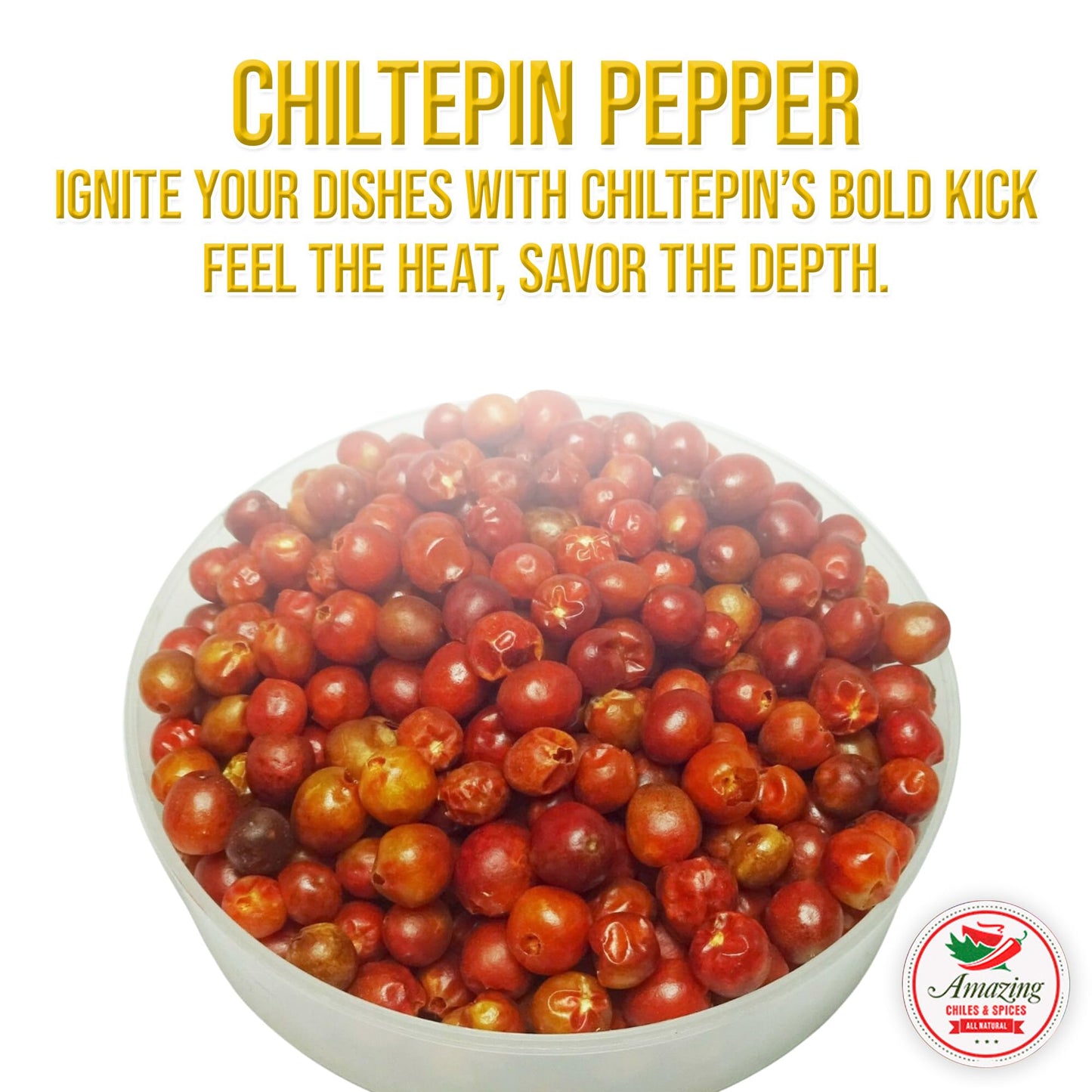 Dried Chiltepin Peppers (Chile Tepin) - 1oz Bag - Great For Use with Seafood, Sauces, Stews, Salsa, Meats. Very Hot with a Smoky Flavor. Air Tight