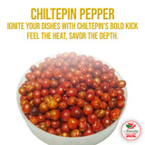 Dried Chiltepin Peppers (Chile Tepin) - 1oz Bag - Great For Use with Seafood, Sauces, Stews, Salsa, Meats. Very Hot with a Smoky Flavor. Air Tight