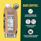 Wandering Bear Straight Black Organic Cold Brew Coffee On-the-Go - Extra Strong, Bold, Smooth, Unsweetened, Shelf-Stable, Ready to Drink, 100% Organic