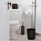 Autumn Alley Black Toilet Bowl Brush and Holder, Matte Black Bathroom Toilet Brush for Modern Farmhouse Bathroom Accessories Decor, Standing Bowl