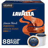 Lavazza House Blend Perfetto, Single-Serve Keurig K-Cup Pods, Medium Roast Coffee, 88-Count Box (4 Packs of 22)
