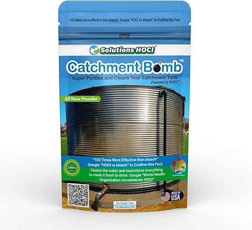 Solutions HOCL Power Clean with HOCL - Catchment Tank Cleaner Crystals Bomb Underground Water Tank Cleaning - Super Cleans your Catchment - treats