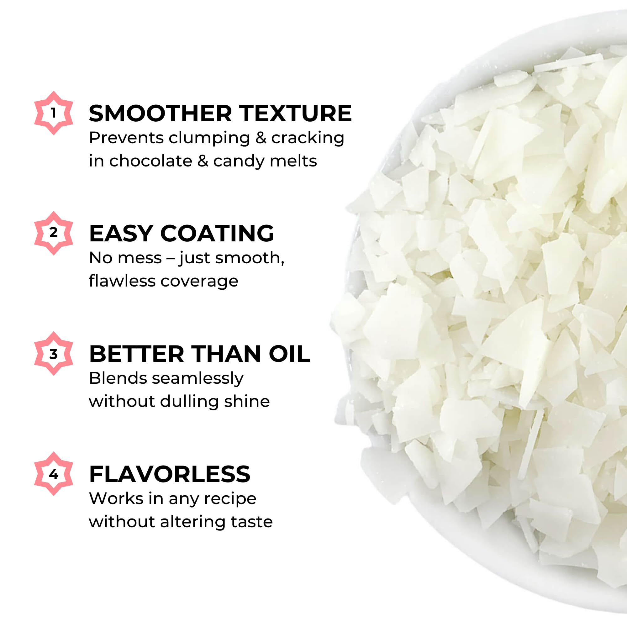 Paramount Crystals for Candy Melts & Chocolate - Edible Wax Flakes for Thinning Candy Coating, Dipping, and Fondue - Smooth Melting Aid for Cake Pops & Baking (4 ounce Bag)