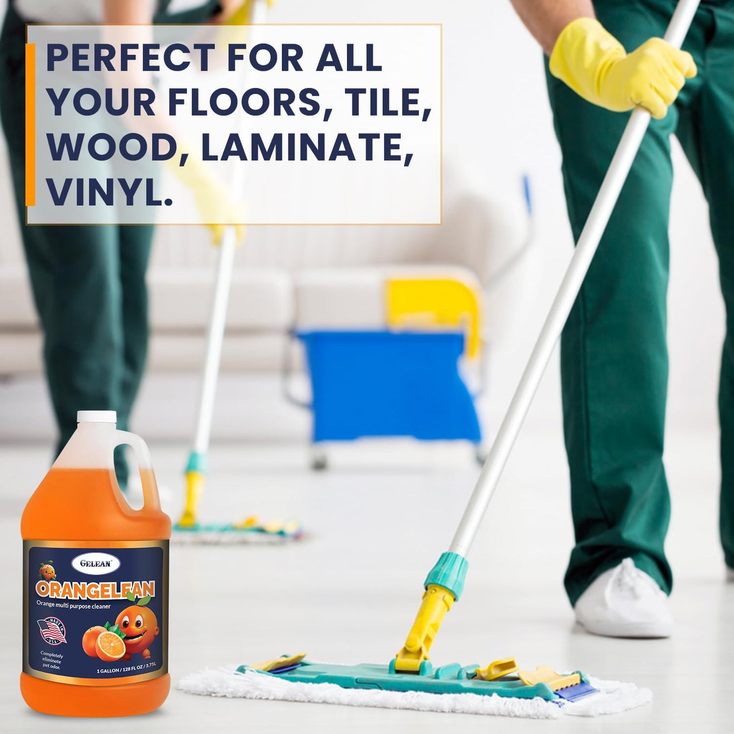 Multi Purpose Cleaner Pet Odor eliminator - Concentrate MAKES 64 GALLON - MADE IN USA- pH Neutral - ORANGELEAN Strong Odor Floor Cleaner - Orange