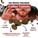 PriFa Coffee Tablets Variety Pack, Pocket Coffee To Go - Real Coffee, Coffee Candy with Caffeine - Natural Sugar Free Instant Energy Pouches, Keto