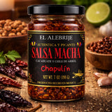 Alebrixes - Salsa Macha with Chapulines - Authentic Mexican Chili Oil with Árbol Chili and Oaxacan Grasshoppers - Hand Made Gourmet Salsa with Toasted