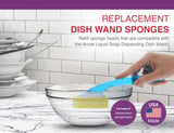 Arrow Dish Wand Sponge Refills, 6pk - Replacement Sponge Heads for Dish Wand - Quick, Convenient Cleaning - Easy to Refill