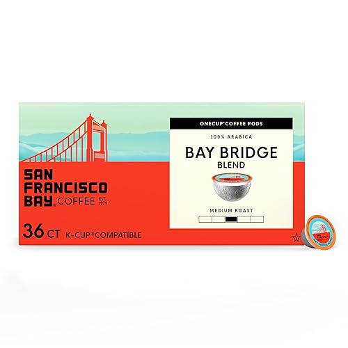 San Francisco Bay K-Cup Coffee Pods, Bay Bridge Blend (36 ct), Medium Roast, Commercially Compostable Single-Serve Coffee Pods