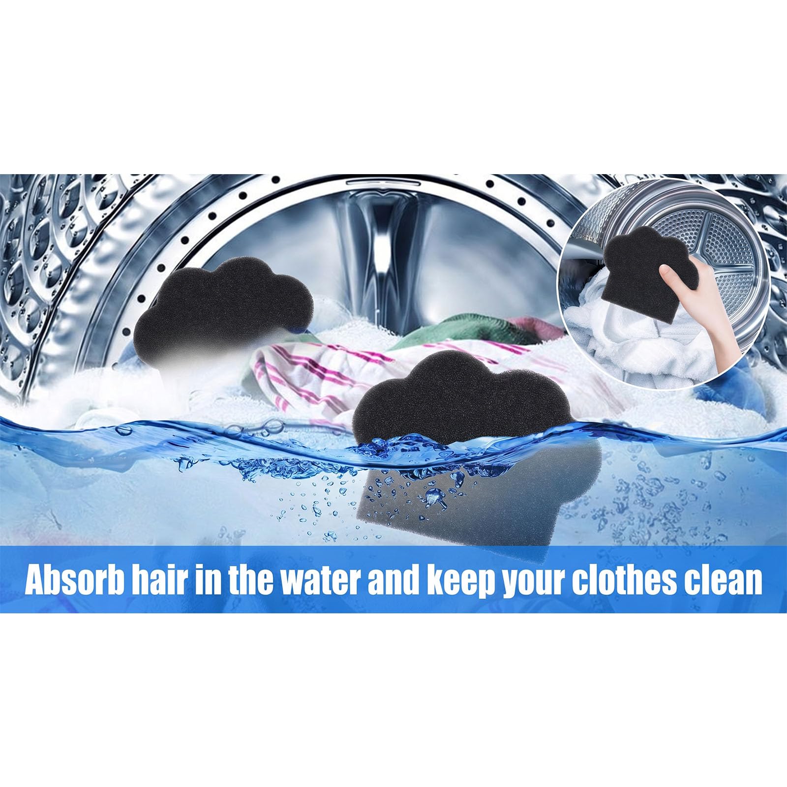 Pet Hair Remover for Laundry (12 Pack) - Reusable Dog & Cat Hair Catcher for Washer & Dryer, Collects Pet Hair, Lint, and Loose Fibers from Clothes