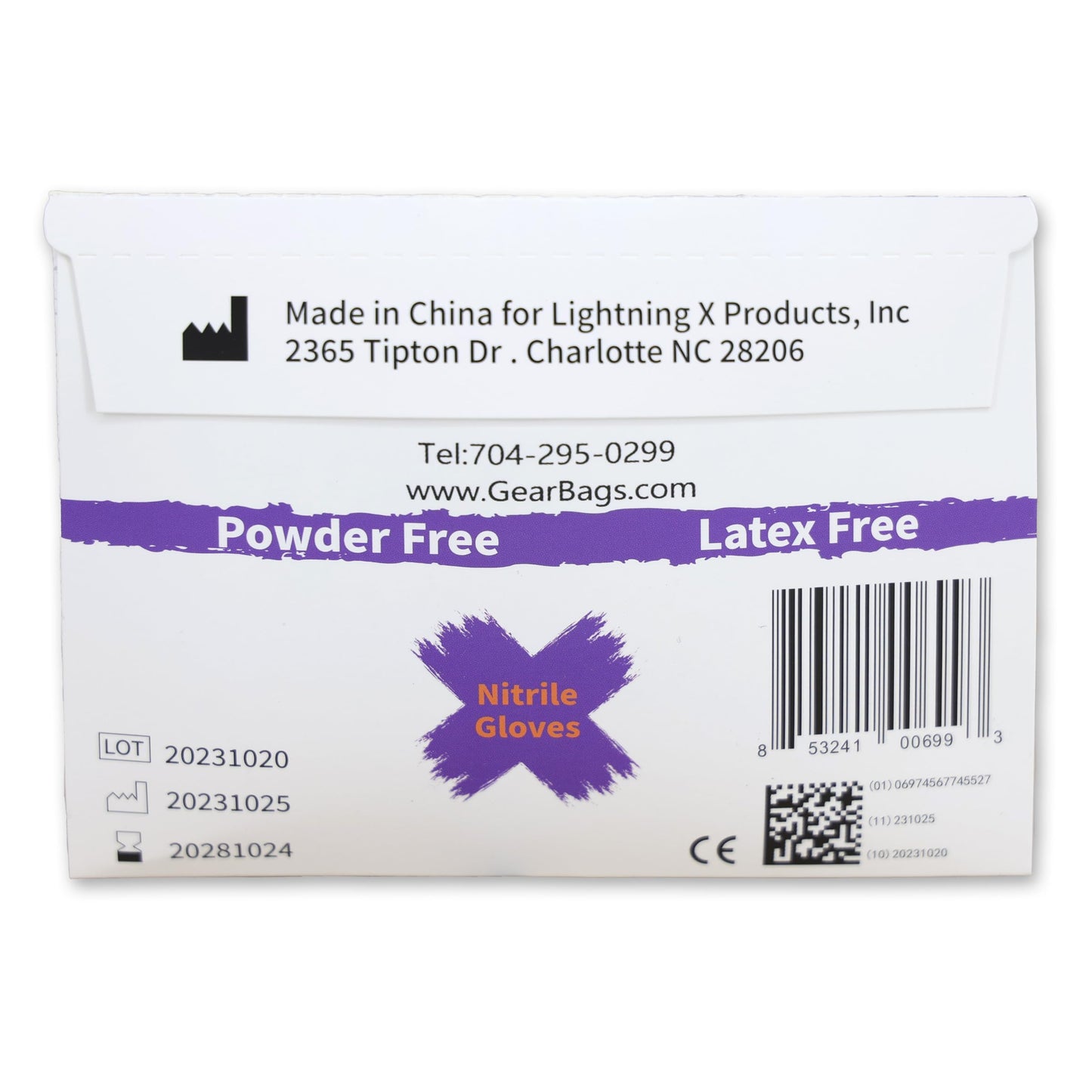 Lightning X Products Black Nitrile Glove Pairs, Individually Packed, 100 Gloves, 50 Pairs, 25 Carded Packs of 2 Pairs - Large