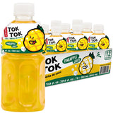 Pocas Toktok Pineapple Juice 12-Pack - Made with Real Fruit & Chewy Nata De Coco, 8 Oz Each