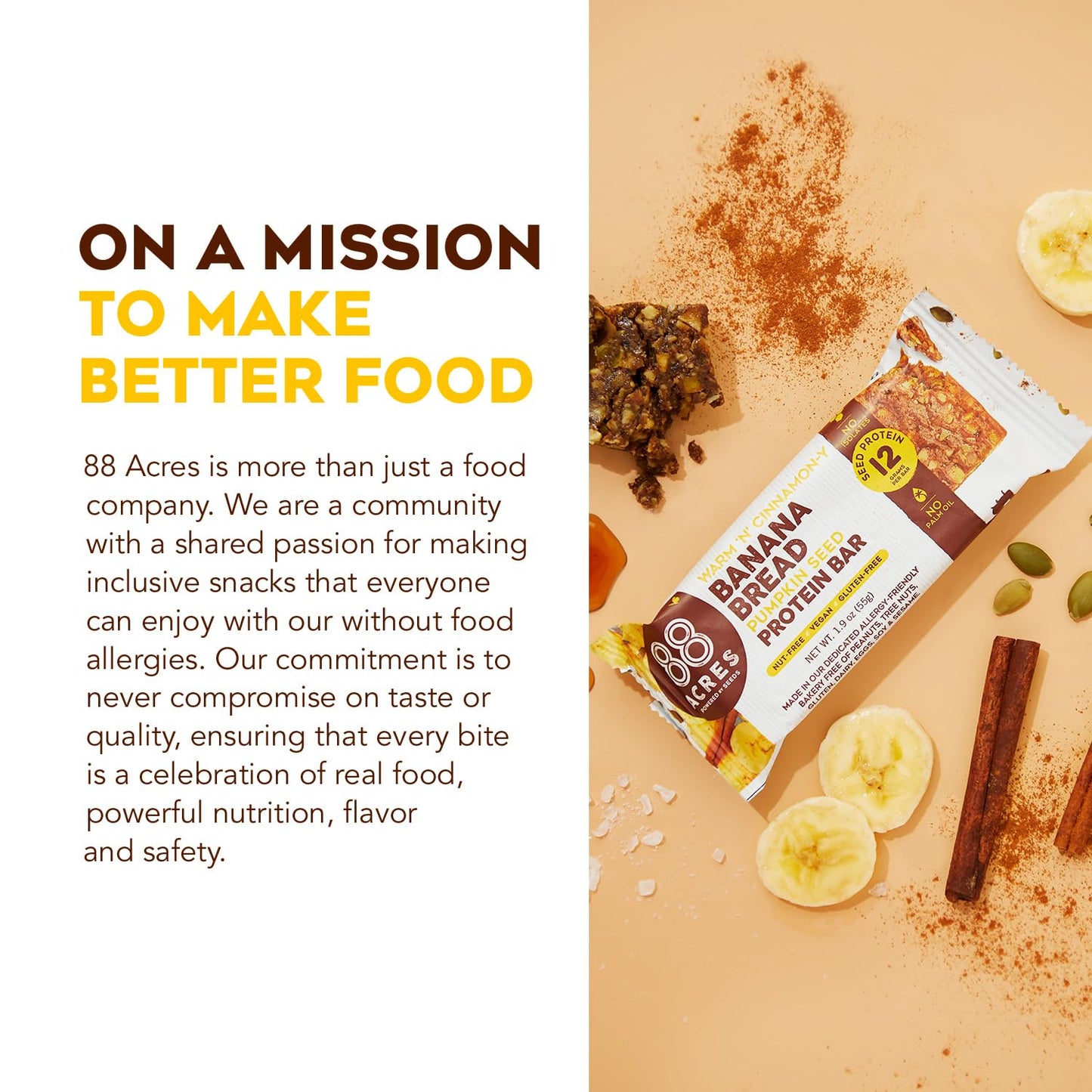 88 ACRES Banana Bread Seed Protein Bar, 1.9 OZ