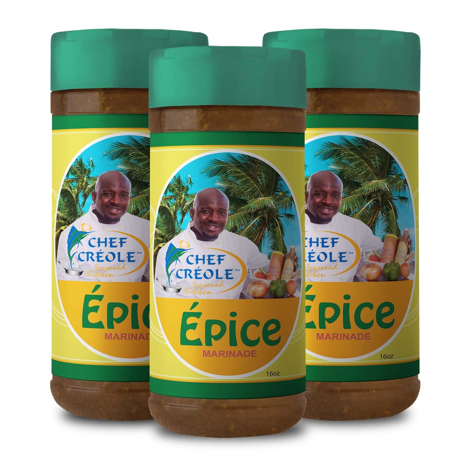 Chef Creole Epice Marinade - Spicy & Flavorful Creole Seasoning with Garlic, Green Peppers, Onions & Scallions - Vegan & Non-GMO Marinades for Meats
