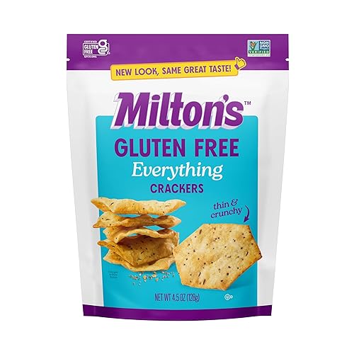 Milton's Gluten Free Crackers, Everything - Everything Bagel Inspired, Non-GMO Project Verified, Kosher, Certified Gluten Free Snack, 7 Grains In
