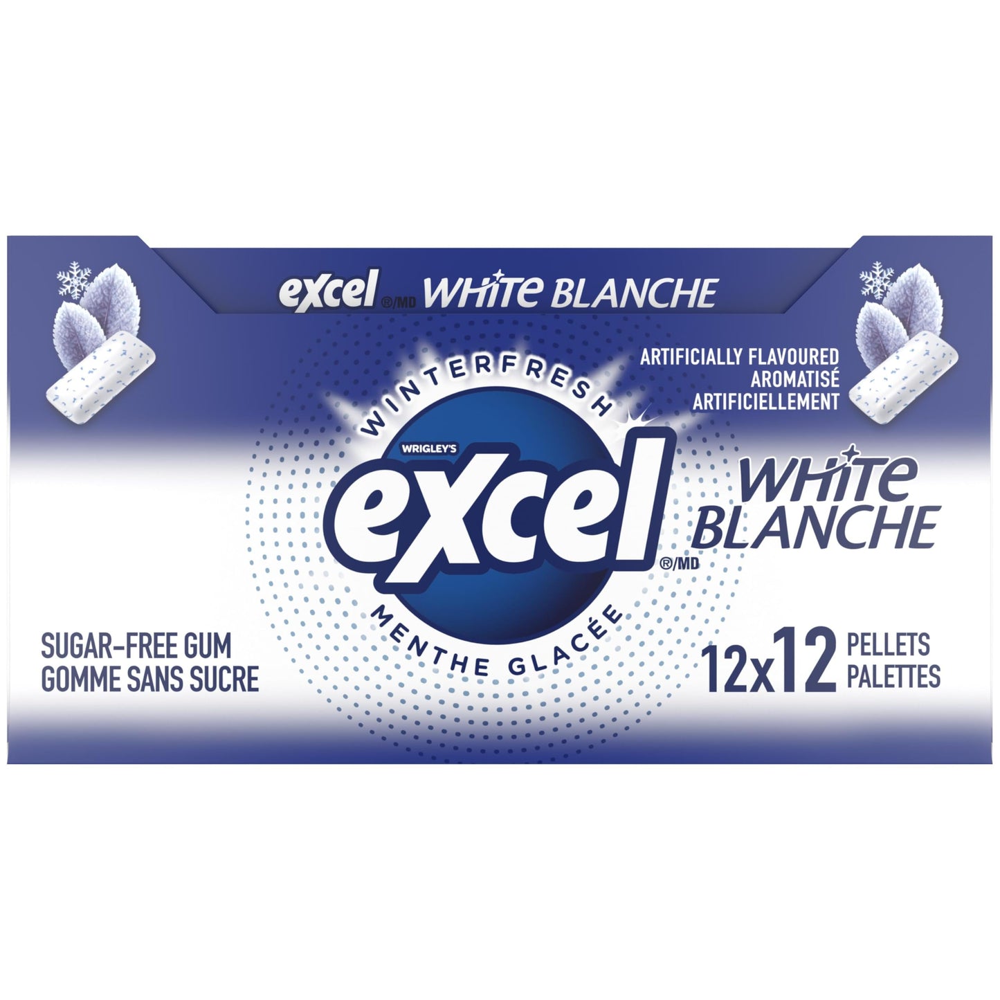 Excel White Sugar-Free Gum, Winterfresh, 12 Count