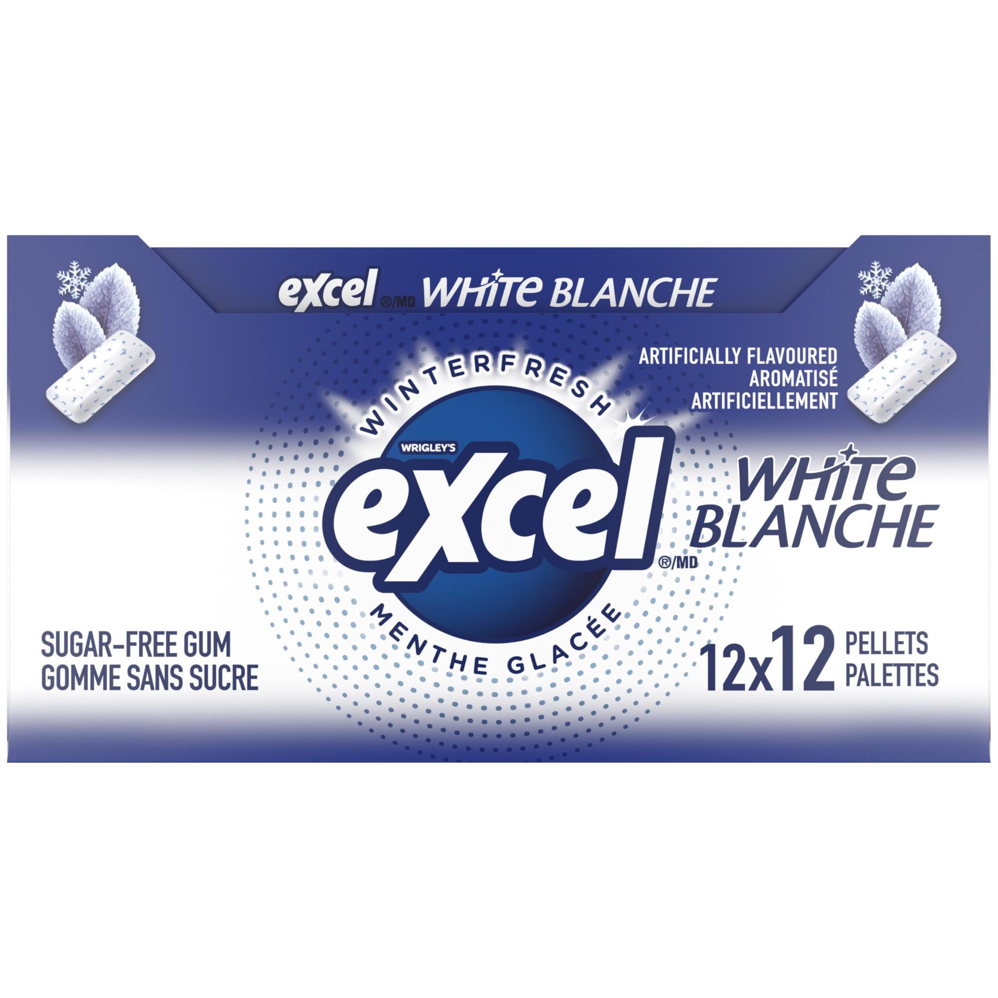 Excel White Sugar-Free Gum, Winterfresh, 12 Count