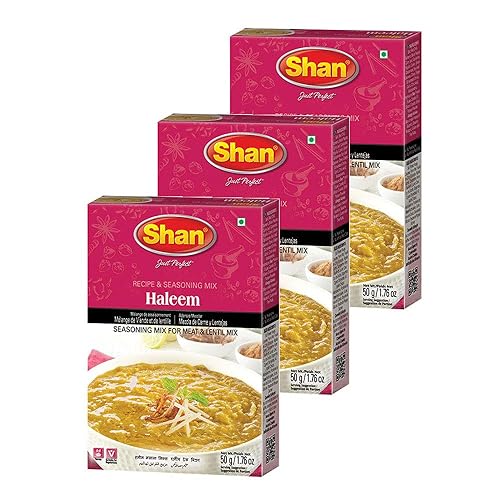 Shan Haleem Recipe and Seasoning Mix 1.76 oz (50g) - Spice Powder for Traditional Meat and Lentil Curry - Suitable for Vegetarians - Airtight Bag in a