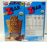 Z-Bar ZBAR 10-12g Whole Grains Three Flavors Organic Non-GMO 36 Snack Bars (Pack of Two)
