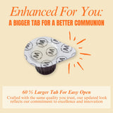 DISCOVERY PRODUCTS Pre-Filled Communion Cups with Larger Tab and Wafer Set - Box of 100 - Made with Concord Grape Juice & Wafer - Made in the USA