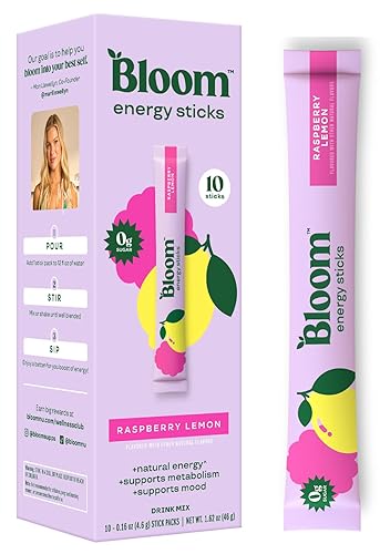 Bloom Nutrition Energy Drink Powder Packets, Sugar Free Energy Drink Mix with L-Theanine, B Vitamins & Natural Caffeine, On the Go Powder Sticks