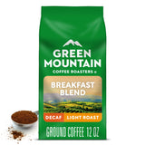 Green Mountain Coffee Roasters, Breakfast Blend Decaf, Ground Coffee, Decaffeinated, Light Roast, Bagged 12oz.